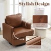 Hyleory Swivel Barrel Chair,31.9" W Modern Leather Accent Chairs Upholstered Comfy 360 Degree Swivel Club Sofa Chair for Nursery Living Room - 4 of 4