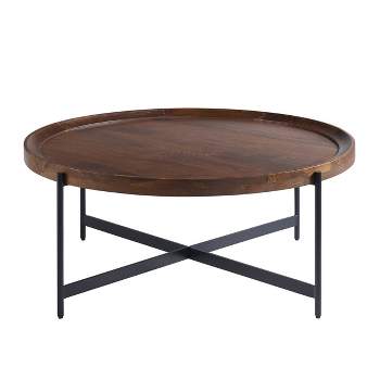 42" Brookline Round Coffee Table Medium Chestnut - Alaterre Furniture