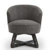 Lyngins Modern Upholstered Small Swivel Chair with Cross-Shaped Wooden Base,Accent Club Chair for Living Room,Bedroom - 2 of 4