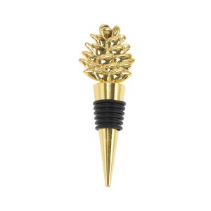 Unique Bargains Textured Christmas Tree Bottle Stopper Zinc Alloy TPR Gold Tone Black 1 Pc - 1 of 3
