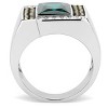 Slickblue Two-Tone Gold IP Stainless Steel Ring, Blue Zircon Stone, Men’s Oblong Band, Sizes 8–13 - 3 of 4