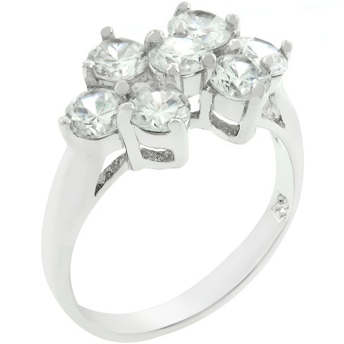 Slickblue Chic Floral Design 2.03 Ct. Round Cubic Zirconia Cluster Ring with Pave Setting, Size 5 to 10 - image 1 of 4