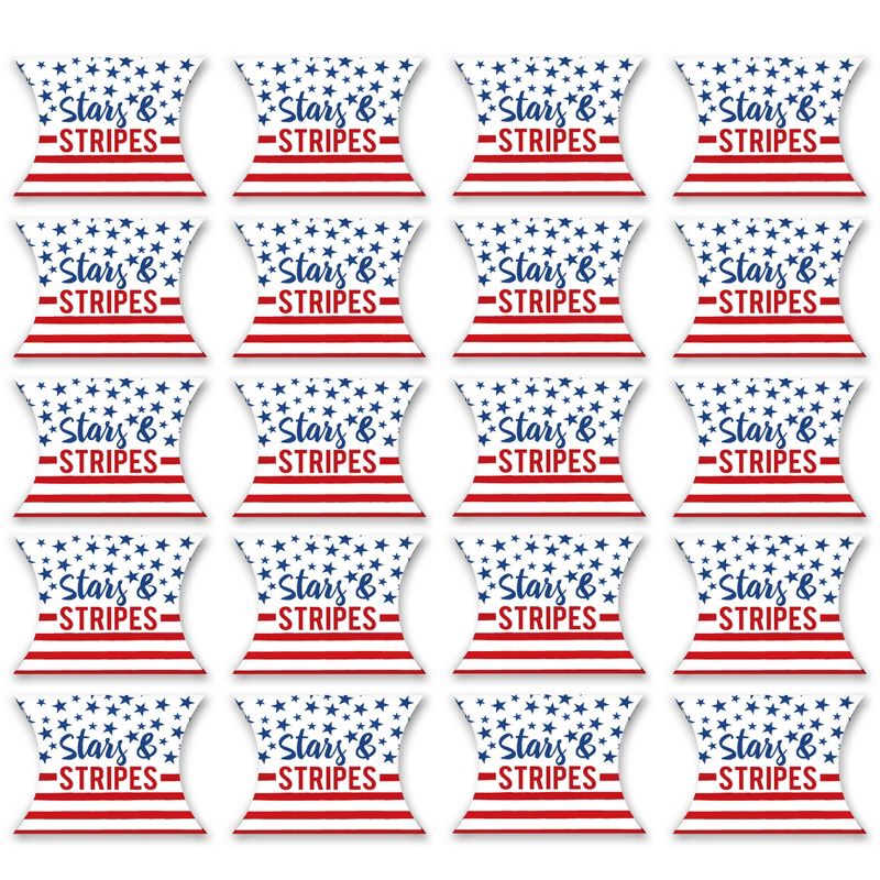 Big Dot of Happiness Stars & Stripes - Favor Gift Boxes - Patriotic Party Petite Pillow Boxes - Set of 20, 5 of 9
