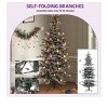 6ft/7.5ft Pre-Lit Flocked Layered Christmas Tree with Remote Control, Flocked Hinged Christmas Tree With 1338/1734 PE & PVC Mixed Branch Tips - 3 of 4