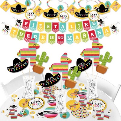 Big Dot of Happiness Let's Fiesta - Mexican Fiesta Party Supplies - Banner Decoration Kit - Fundle Bundle