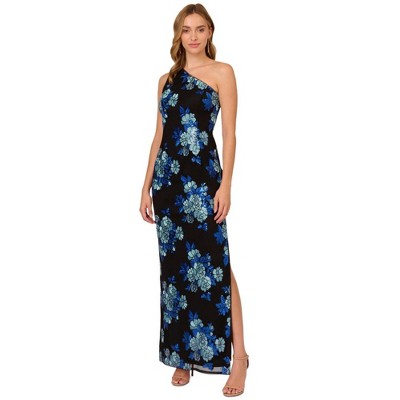 Adrianna Papell Womens Sequin Floral249 Gown Dress