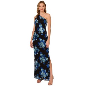 Adrianna Papell Womens Sequin Floral249 Gown Dress - 1 of 1