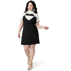 Smak Parlour Women's Plus Color Block Heart Shift Dress - 1 of 4