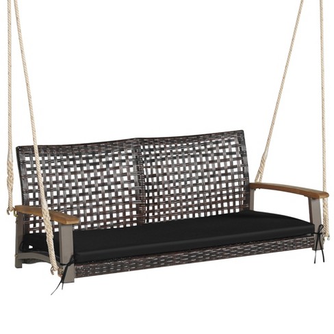 Resin wicker 2024 porch swing