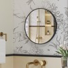 Round Mirror, Bathroom Mirror for Wall, Metal Frame, Easy to Install Ink Black - 2 of 4