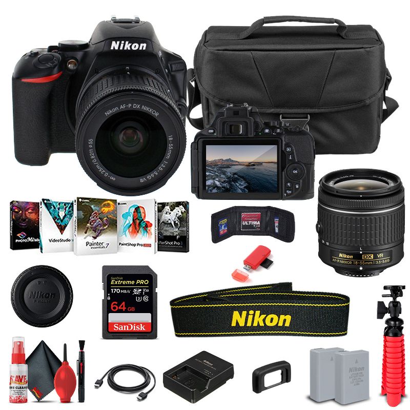 Nikon D5600 DSLR Camera W/ 18-55mm Lens 1576  - Basic Bundle, 1 of 5