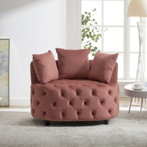 CAVINAS 40.6" Wide Modern Barrel Accent Chair for Living Room, Upholstered Leisure Sofa Chair - 1 of 4