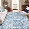 Boho Vintage Floral Area Rug, Washable Non-Slip Indoor Foldable Carpet, Stain-Resistant Distressed Print Mat for Living Room, Bedroom, Kitchen - 3 of 4