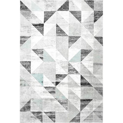 Sofia Holly Modern 7'9" x 10'2" Gray Synthetic Indoor/Outdoor Rug