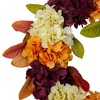 Northlight Hydrangeas and Leaves Twig Artificial Floral Wreath, Orange 20-Inch - 3 of 4