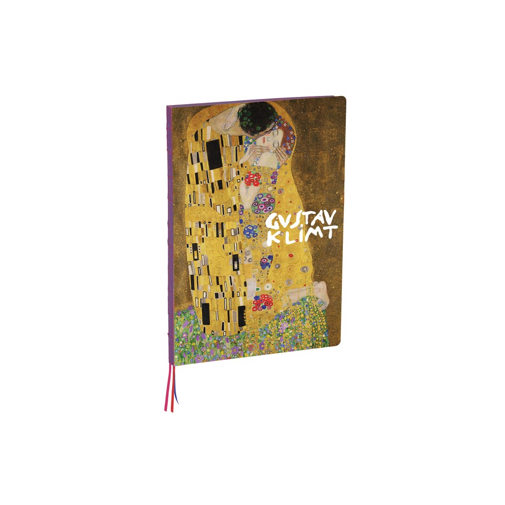 Teneues - A4 Notebook: The Kiss by Gustav Klimt, Hardcover - 230 Dot-Grid Pages with Exposed Lay Flat Binding, Three Ribbon Markers