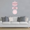 Big Dot of Happiness Pink Winter Wonderland - Hanging Porch Snowflake Birthday Party and Baby Shower Outdoor Decor - Front Door Decor - 3 Pc Sign - 3 of 4