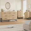 Natural Oak 6-Drawer Dresser, Freestanding Storage Chest (46.6" Tall) – For Bedroom, Living Room, or Entryway - 4 of 4