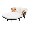 Dolly PE Wicker Patio Daybed with Retractable Canopy, Loveseat Sofa with Cushions, Outdoor Furniture, Tanning Near Me - Maison Boucle - 3 of 4