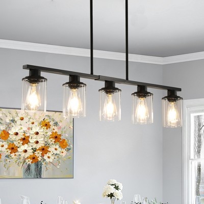 Bella Depot Industrial 5-Light Chandelier with Clear Glass Shades