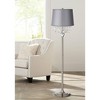 360 Lighting Modern Floor Lamp 62.5" Tall Satin Steel Chrome Crystal Chandelier Light Gray Satin Drum Shade for Living Room Reading Bedroom - 2 of 3