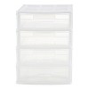 Gracious Living Clear Mini 2 Drawer Desk and Office Organizer with Flip Top  Storage for Cosmetics, Arts, Crafts, and Stationery Items, White (4 Pack)