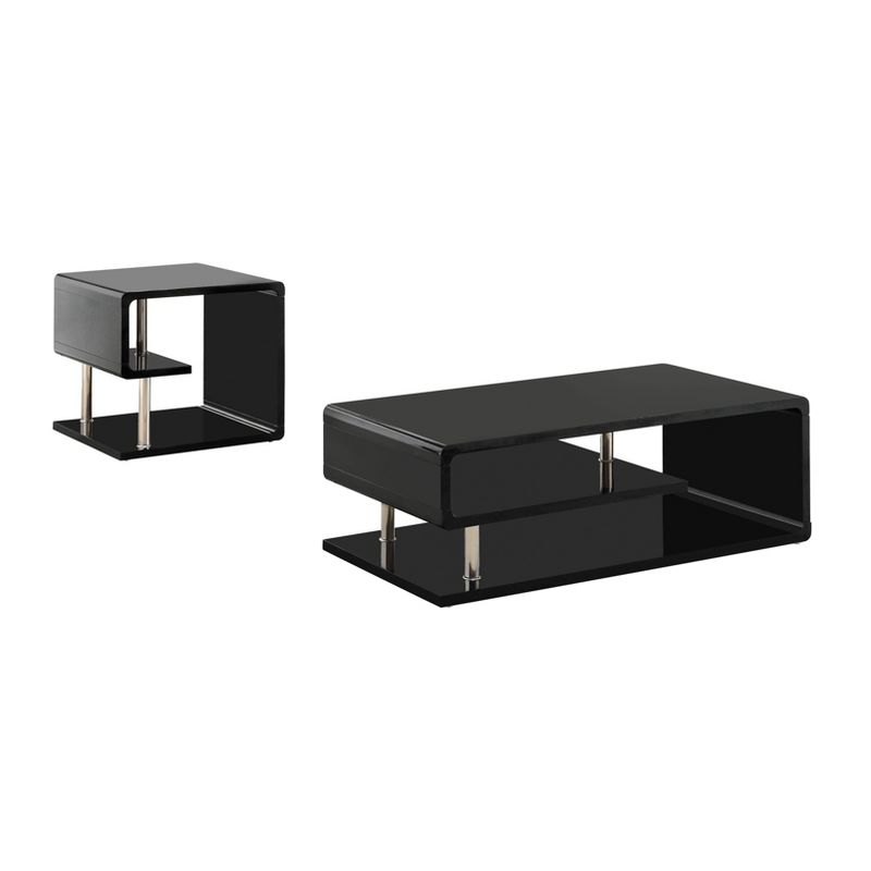 2pc Clive Glossy Coffee and End Table Set - HOMES: Inside + Out, 1 of 13