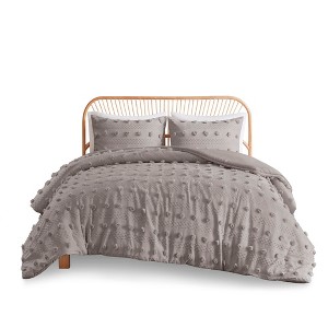Gracie Mills Eloise Clip Jacquard Duvet Cover Set - Full/Queen - Blue - 1 of 4