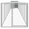 vidaXL Light Gray Chicken Cage with Extended Run - Spacious, Durable Galvanized Steel Construction with Protective Roof and Convenient Access Doors' - 3 of 4