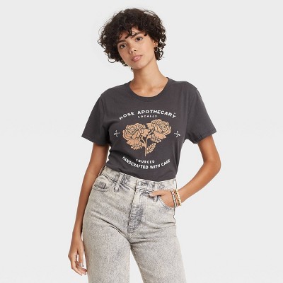 Women's Schitt's Creek Rose Apothecary Short Sleeve Graphic T-Shirt - Black Wash XS