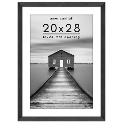 Americanflat Wide Molding Picture Frame with Mat
