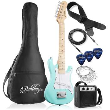 Ashthorpe 30-Inch Beginner Electric Guitar with Amplifier - Teal, Kids Basic Starter Kit with Gig Bag and Accessories