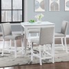 CLIHOME 5-Piece Counter Height Table Set, Wooden Kitchen Dining Table Set with Square Table and 4 Upholstered Chairs - 3 of 4
