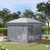 TiramisuBest 11'x11' Outdoor Pop-Up Gazebo,Removable Zipper Netting & 2-Tier Soft Top for Patio/Backyard/Garden/Camping (Coffee) - 3 of 4