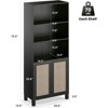 Fontoi Decorative Bookshelf, 5-Shelf Tall Bookcase with Doors for Living Room Bedroom Home Office Kitchen, Black, 14.6"*29.9"*70.9" - 2 of 3