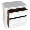 Benzara 27" Bedside Nightstand 2 Drawers with Classic Round Knobs Handcrafted White Wood White - 3 of 4