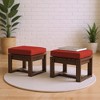 YARDSIGHT 2-Piece Outdoor Wooden Ottomans with Removable Cushions, Multi-Functional Footrests & Side Tables for Patio, Garden & Backyard Seating - 2 of 4