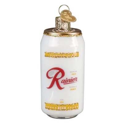 Old World Christmas Blown Glass Ornament for Christmas Tree, Rainier Beer Can