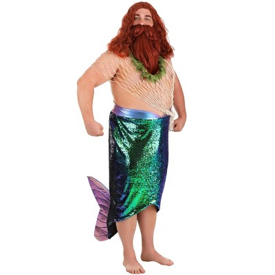 Halloweencostumes.com 3x Men Salty Plus Size Merman Costume., Green ...