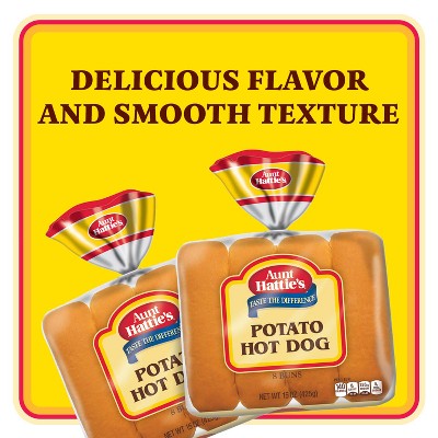 Aunt Hattie's Potato Hot Dog Buns - 15oz/8ct