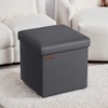 15" Ottoman with Storage, Folding Footstool, Storage Ottoman Bench, Cube Storage Chest 660 lb Load Capacity - 2 of 4