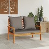 vidaXL Acacia Patio Sofa Bench with Cushions – Outdoor Garden Seating – 47.2"x26.8"x31.9" – Dark Gray - 3 of 4