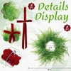 8 Pack Small Wreath Cabinet Home Kitchen Whimsical Decor with Velvet Bow 11 Inch Grass Lime Green Fern Wreaths - 3 of 4