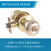 Gold Privacy Door Knob for Bedroom and Bathroom fits 1 3/8 to 1 3/4 inch doors easy to install reversible for left or right handed use - 2 of 4