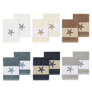 Linum Home Textiles 100% Turkish Cotton LYDIA Embellished Towel Set - 1 of 3