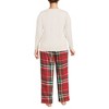 Lands' End Women's Pajama Set Knit Long Sleeve T-Shirt and Flannel Pants - 2 of 3