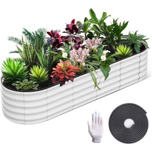 GustoWave Four Size Raised Garden Bed,Galvanized Raised Bed,Garden Boxes Outdoor,Galvanized Planter,Planter Raised Boxes,Metal Garden Box,Rubber Edge - 1 of 4