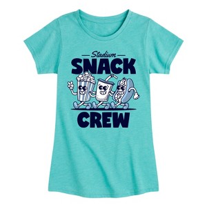 Girls' - Instant Message - Stadium Snack Crew Retro Mascots Fitted Short Sleeve Graphic T-Shirt - 1 of 4