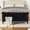 NicBex Modern 57.5" Storage Bench Wood Accent Stools with Tufted Top and Rolling Arms for Bedroom and Entryway - image 2 of 4