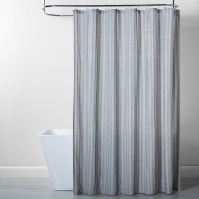 Herringbone Striped Shower Curtain Gray - Threshold™